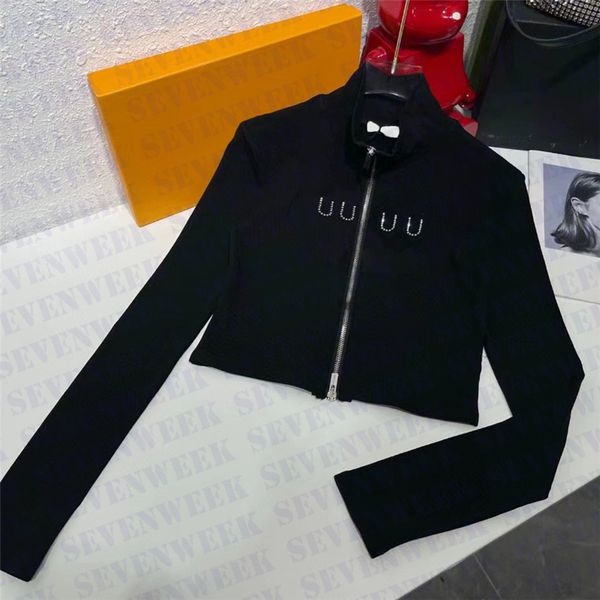 rhinestone letter knitted shirt sweaters for women double zipper designer bottoming knit elastic hoodie clothing, White;black
rhinestone letter knitted shirt sweaters for women double zipper designer bottoming knit elastic hoodie clothing, White;black