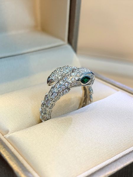 fashion brand rings for women luxury designer serpentine diamond-encrusted opening adjustment women ring valentine's day gift, Silver
fashion brand rings for women luxury designer serpentine diamond-encrusted opening adjustment women ring valentine's day gift, Silver