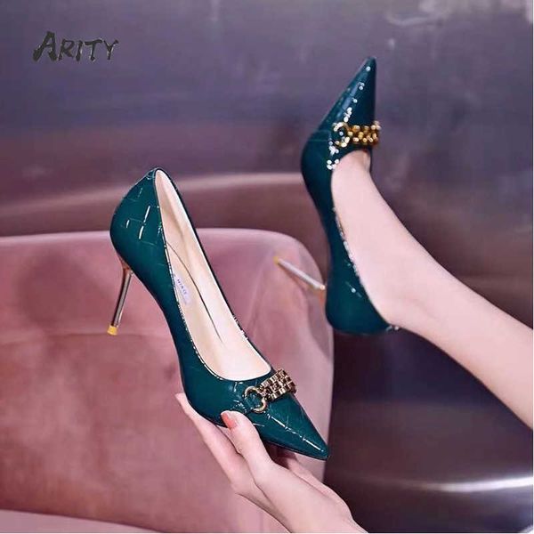 dress shoes ladies light luxury patent leather high heels 2021 fashion pointed stiletto pumps women party night club shoes 221224, Black
dress shoes ladies light luxury patent leather high heels 2021 fashion pointed stiletto pumps women party night club shoes 221224, Black