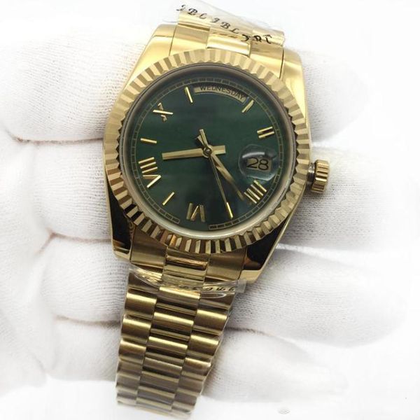 mens womens watch 36mm 18k gold green dial president sapphire cystal diamond number men watches automatic mechanical, Slivery;brown
mens womens watch 36mm 18k gold green dial president sapphire cystal diamond number men watches automatic mechanical, Slivery;brown