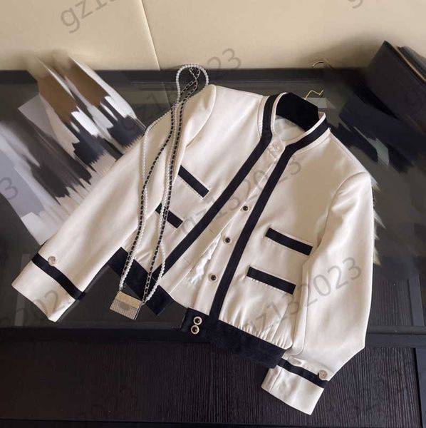 womens designer jacket contrasting colors striped round neck short jackets pearl button pad shoulder long sleeve slim coats luxury brand wom, Black;brown
womens designer jacket contrasting colors striped round neck short jackets pearl button pad shoulder long sleeve slim coats luxury brand wom, Black;brown