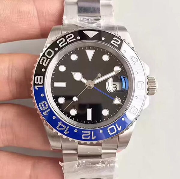 men watch stainless black blue batman ceramic bezel luxury mens mechanical automatic movement gmt self-winding men watches wristwatches, Slivery;brown 
men watch stainless black blue batman ceramic bezel luxury mens mechanical automatic movement gmt self-winding men watches wristwatches, Slivery;brown
