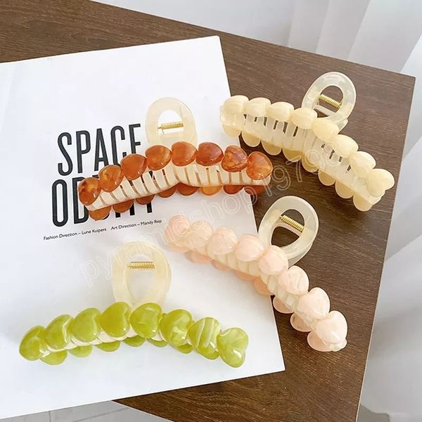 large 13cm hair claw clip elegant sweet translucent love heart acrylic clamps women hair accessories, Slivery;white
large 13cm hair claw clip elegant sweet translucent love heart acrylic clamps women hair accessories, Slivery;white