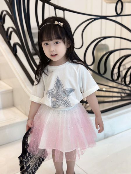 Image of baby Girls Clothing Sets Summer short Sleeve T-shirt tutu Skirt 2Pcs for Kids Clothing Suits girl Clothes Outfits