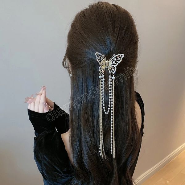 butterfly pearl tassel hairpin fashion simple side clip ponytail claw elegant women's hair clips headdress party gifts, Golden;silver
butterfly pearl tassel hairpin fashion simple side clip ponytail claw elegant women's hair clips headdress party gifts, Golden;silver