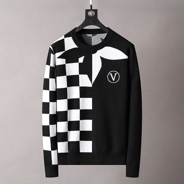 designer men's sweater cardigan crewneck autumn and winter pullover style youth casual sweater, White;black
designer men's sweater cardigan crewneck autumn and winter pullover style youth casual sweater, White;black