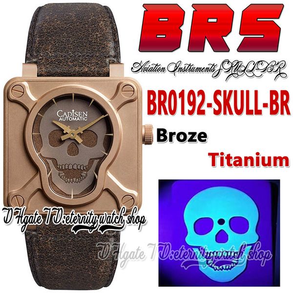 brsf aviation instruments br0192-skull-br automatic mens watch 46mm real broze luminous skull dial titanium vintage leather strap super edit, Slivery;brown
brsf aviation instruments br0192-skull-br automatic mens watch 46mm real broze luminous skull dial titanium vintage leather strap super edit, Slivery;brown