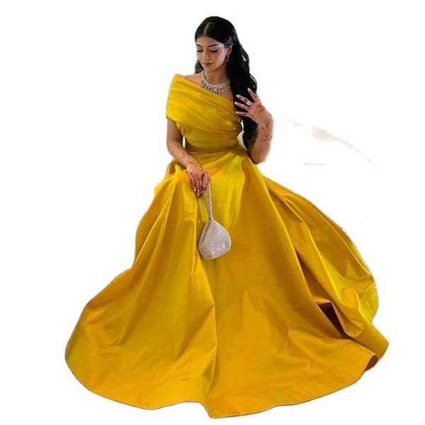 elegant long one shoulder yellow evening dresses with pockets muslim a-line floor length robe de mariee party gowns for women, Black;red
elegant long one shoulder yellow evening dresses with pockets muslim a-line floor length robe de mariee party gowns for women, Black;red