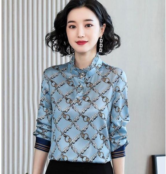 designer women shirt blouses printed silk fabric jacquard texture satin classic office long sleeve elegant basic lapel commuter versatile, White
designer women shirt blouses printed silk fabric jacquard texture satin classic office long sleeve elegant basic lapel commuter versatile, White