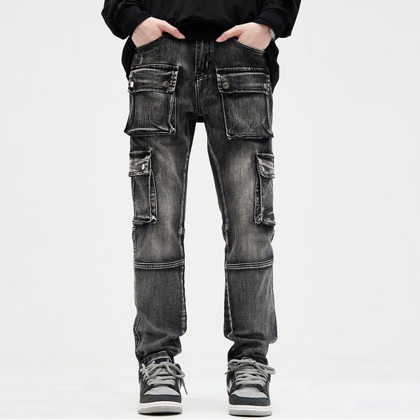 pockets straight jeans pants for men high street casual washed denim trousers loose oversized jean, Black;brown
pockets straight jeans pants for men high street casual washed denim trousers loose oversized jean, Black;brown