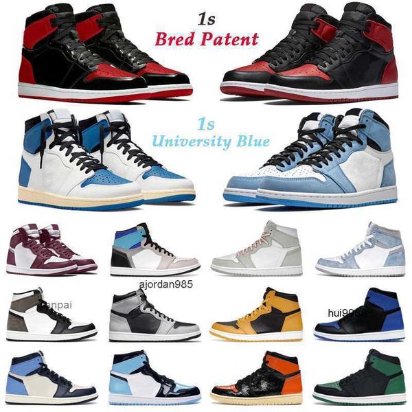 2023 1s high og basketball shoes bred patent men women 1 bordeaux prototype hyper royal university blue dark mocha mens trainers sport sneak, Black
2023 1s high og basketball shoes bred patent men women 1 bordeaux prototype hyper royal university blue dark mocha mens trainers sport sneak, Black