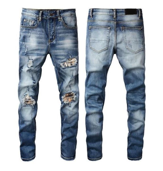 denim holes zipper mens 2023 embroidery pants fashion amirs trouser hip hop distressed jeans trousers designer for male yh03, Blue
denim holes zipper mens 2023 embroidery pants fashion amirs trouser hip hop distressed jeans trousers designer for male yh03, Blue