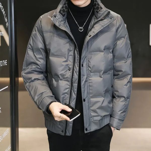 men down jacket casual winter warm clothing mens coat soild color white duck down parka, Black
men down jacket casual winter warm clothing mens coat soild color white duck down parka, Black