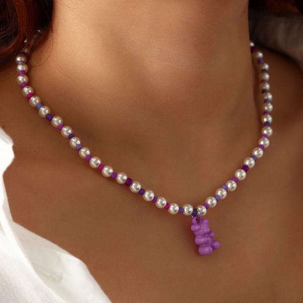 korean candy color simulated pearl beads handmade chocker simple casual cute animal pendant necklace party jewelry, Silver
korean candy color simulated pearl beads handmade chocker simple casual cute animal pendant necklace party jewelry, Silver