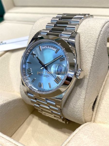 luxury wristwatch automatic men's platinum ice blue day-date 40 2022 watch 40mm 228206, Slivery;brown
luxury wristwatch automatic men's platinum ice blue day-date 40 2022 watch 40mm 228206, Slivery;brown