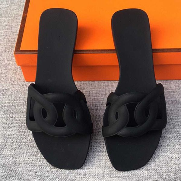designer luxury sandal women flat slippers summer rubber bottom big head slides fashion beach shoes with box 322, Black
designer luxury sandal women flat slippers summer rubber bottom big head slides fashion beach shoes with box 322, Black