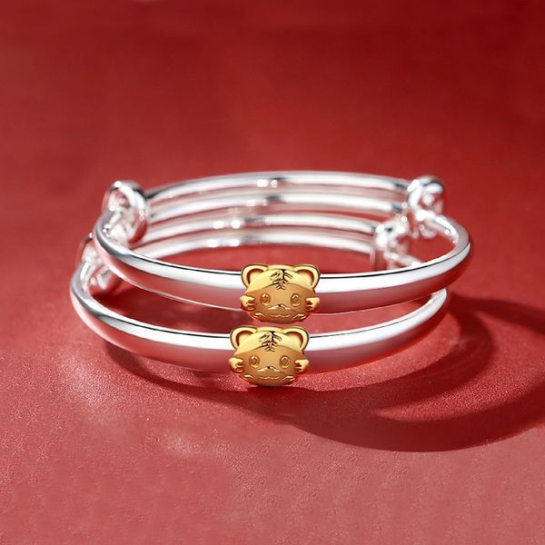 lovely baby bangles bracelets adjustable open size s999 silver tiger baby bangles nice birthday gift, Black
lovely baby bangles bracelets adjustable open size s999 silver tiger baby bangles nice birthday gift, Black