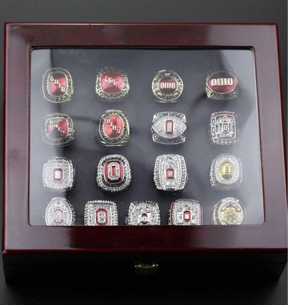 17pcs ohio state buckeyes national championship ring set wooden box fan gift2717895, Silver
17pcs ohio state buckeyes national championship ring set wooden box fan gift2717895, Silver