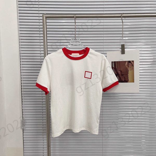 womens t-shirts flocking logo short sleeve tees crew neck bump contrasting colors edge joker fashion brand women apparel, White
womens t-shirts flocking logo short sleeve tees crew neck bump contrasting colors edge joker fashion brand women apparel, White