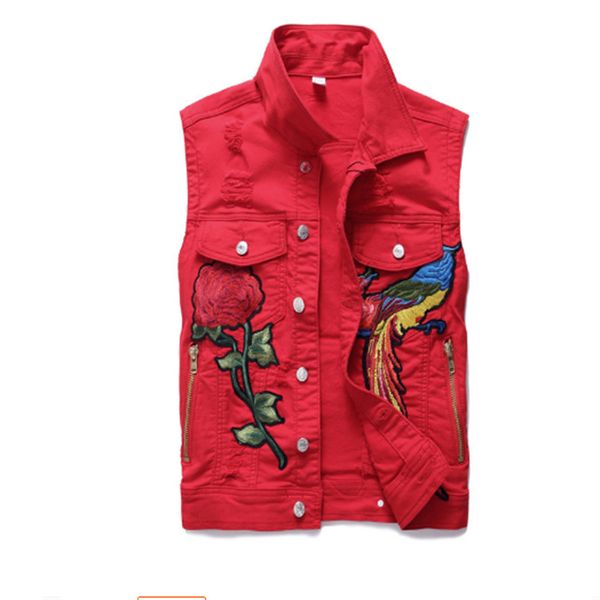 brand new men's red vest fashion autumn embroidery phoenix flower vest women's motorcycle casual sportswear s-3xl, Black;white
brand new men's red vest fashion autumn embroidery phoenix flower vest women's motorcycle casual sportswear s-3xl, Black;white