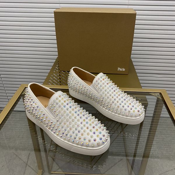 mens stylish studded shoes handcrafted real leather designer rock style red soles shoes luxury fashion womens diamond encrusted casual shoe, Red;white
mens stylish studded shoes handcrafted real leather designer rock style red soles shoes luxury fashion womens diamond encrusted casual shoe, Red;white