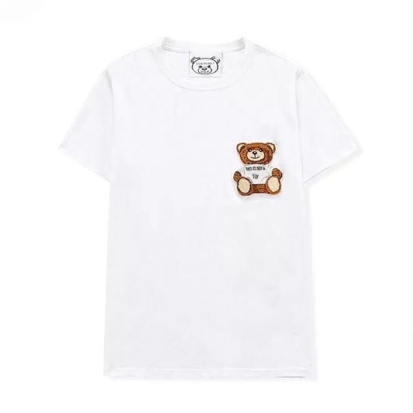 mens women's & tees summer new t-shirt flocking three-dimensional cartoon bear letter embroidery loose short sleeves for men and women, White;black
mens women's & tees summer new t-shirt flocking three-dimensional cartoon bear letter embroidery loose short sleeves for men and women, White;black