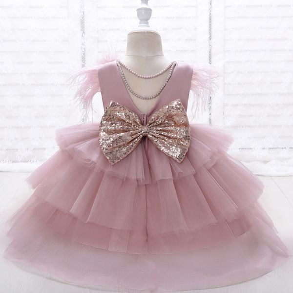tiered layers tulle dress girl gown pearls necklace v back design flower girl wedding clothes for children casual, White
tiered layers tulle dress girl gown pearls necklace v back design flower girl wedding clothes for children casual, White