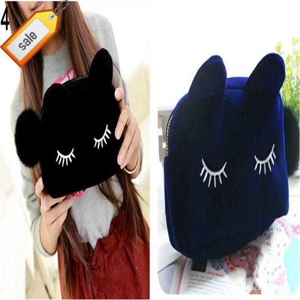 cute portable cartoon cat coin storage case travel makeup flannel pouch cosmetic bag korean and japan style 265g315a, Black
cute portable cartoon cat coin storage case travel makeup flannel pouch cosmetic bag korean and japan style 265g315a, Black