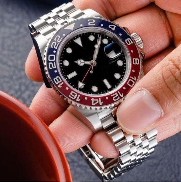 2023 u1 grade aaa men's watches 40mm gmt wristwatches automatic mechanical ceramic coke bezel stainless steel strap with folded calenda, Slivery;brown 
2023 u1 grade aaa men's watches 40mm gmt wristwatches automatic mechanical ceramic coke bezel stainless steel strap with folded calenda, Slivery;brown