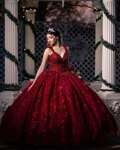 glitter wine red sleeveless v-neck quinceanera dresses 3d floral applique crystal beaded sequins ball girl birthday party prom dress charro, Blue;red
glitter wine red sleeveless v-neck quinceanera dresses 3d floral applique crystal beaded sequins ball girl birthday party prom dress charro, Blue;red