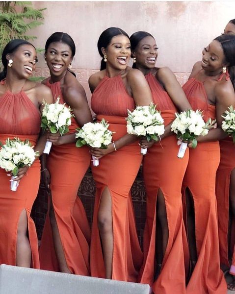 2023 dark orange mermaid bridesmaid dresses satin halter floor length beach side slit plus size wedding guest gowns custom made formal eveni, White;pink
2023 dark orange mermaid bridesmaid dresses satin halter floor length beach side slit plus size wedding guest gowns custom made formal eveni, White;pink