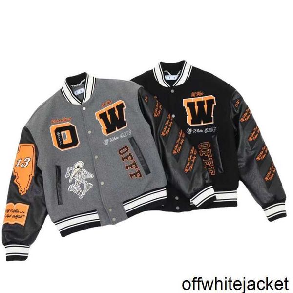 offs brand jacket 2023 early spring new ow skull decal wool tweed splicing leather sleeve heavy industry embroidery jacket batch, Black;brown
offs brand jacket 2023 early spring new ow skull decal wool tweed splicing leather sleeve heavy industry embroidery jacket batch, Black;brown