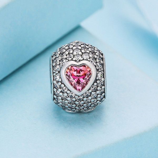 925 sterling silver captivating pave heart bead fits european pandora jewelry charm bracelets, Black
925 sterling silver captivating pave heart bead fits european pandora jewelry charm bracelets, Black