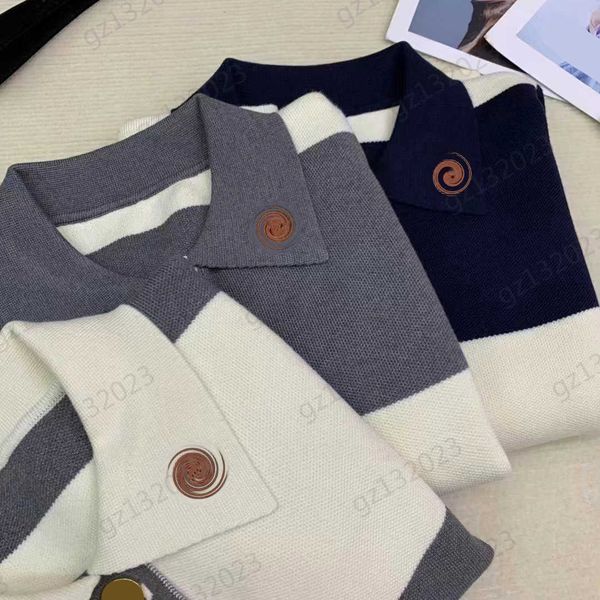 womens sweaters brand logo embellished polo neck pullover knitted sweater color matching elastic cuffs long sleeves casual knitwear women ap, White;black
womens sweaters brand logo embellished polo neck pullover knitted sweater color matching elastic cuffs long sleeves casual knitwear women ap, White;black
