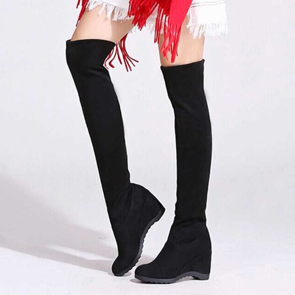 boots new autumn over the knee women fashion flock long botas wedges platform shoes woman thigh high womens size 43 221213, Black
boots new autumn over the knee women fashion flock long botas wedges platform shoes woman thigh high womens size 43 221213, Black