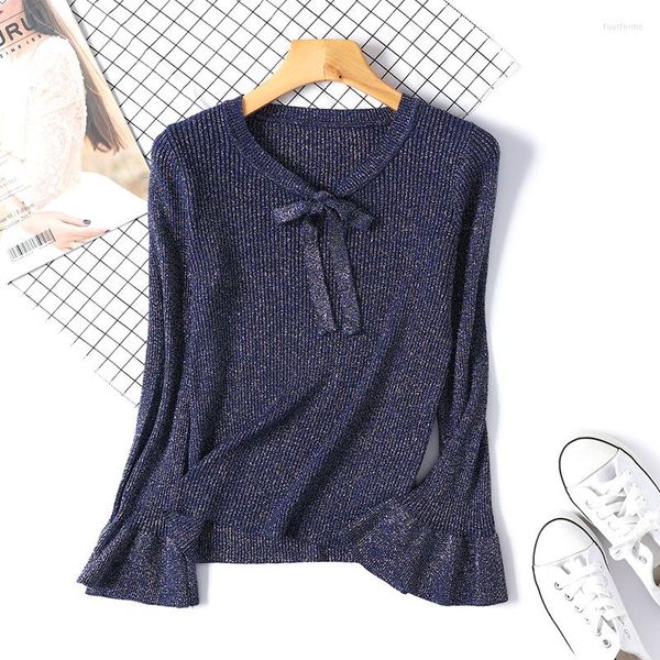 women's sweaters fahion bright silk sweater women 2022 autumn winter sweet bow pullover jumper female pull femme hiver streetwear knitt, White;black
women's sweaters fahion bright silk sweater women 2022 autumn winter sweet bow pullover jumper female pull femme hiver streetwear knitt, White;black