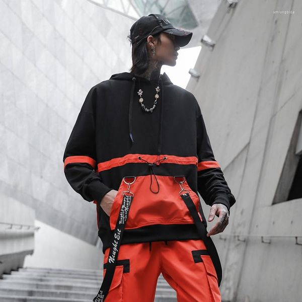 men's hoodies 2022 color patchwork ribbon fashion mens hip hop casual hooded sweatshirts streetwear full sleeve, Black
men's hoodies 2022 color patchwork ribbon fashion mens hip hop casual hooded sweatshirts streetwear full sleeve, Black