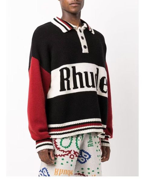 men's sweaters rhude knitted sweater lapel neck vintage polo shirt long sleeves sweaters heavy weight big tall man pullovers jumper wom, White;black
men's sweaters rhude knitted sweater lapel neck vintage polo shirt long sleeves sweaters heavy weight big tall man pullovers jumper wom, White;black