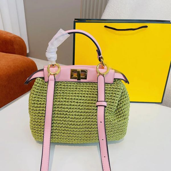 straw bag lady totes bags hand weave handbags hollow out shoulder crossbody bags internal interval gold hardware twist lock removable leathe
straw bag lady totes bags hand weave handbags hollow out shoulder crossbody bags internal interval gold hardware twist lock removable leathe