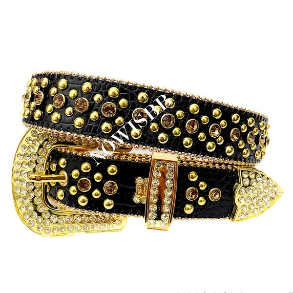 punk golden bb rhinestone simon belts luxury brand men black leather strap western cowboy crystal studded diamond bling belt women, Black;brown
punk golden bb rhinestone simon belts luxury brand men black leather strap western cowboy crystal studded diamond bling belt women, Black;brown
