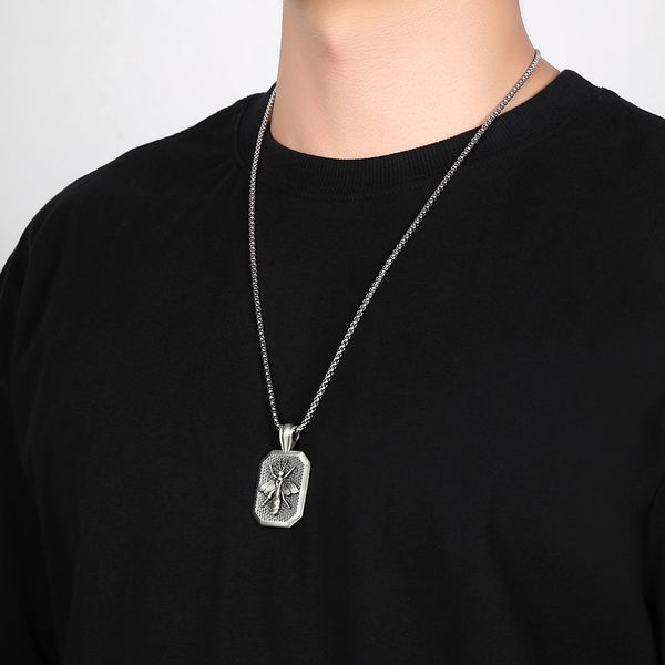 european and n pendant necklace punk style ornaments bee relief animal pendants fashion men's stainless steel necklaces, Silver
european and n pendant necklace punk style ornaments bee relief animal pendants fashion men's stainless steel necklaces, Silver