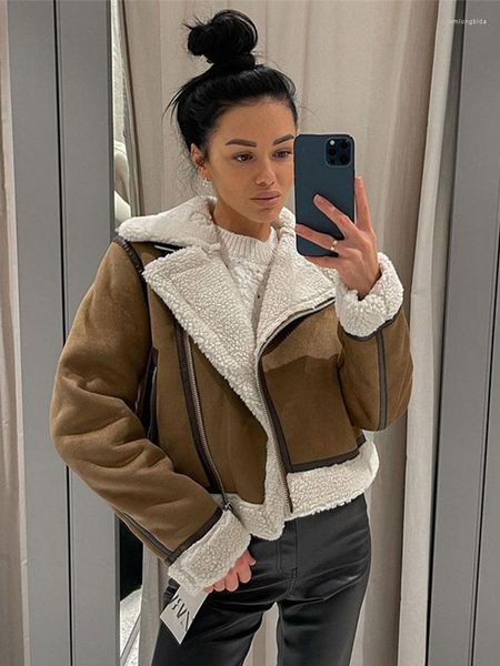 women's jackets vintage lamb fur faux leather jacket women long sleeved zippers pockets sheepskin autumn winter fashion loose warm coat, Black;brown
women's jackets vintage lamb fur faux leather jacket women long sleeved zippers pockets sheepskin autumn winter fashion loose warm coat, Black;brown