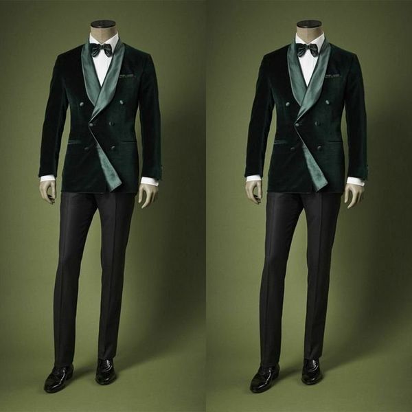 two pieces wedding tuxedos men suits modern formal slim double breasted customized fit notched lapel three outer pockets business coat and p, Black;gray
two pieces wedding tuxedos men suits modern formal slim double breasted customized fit notched lapel three outer pockets business coat and p, Black;gray
