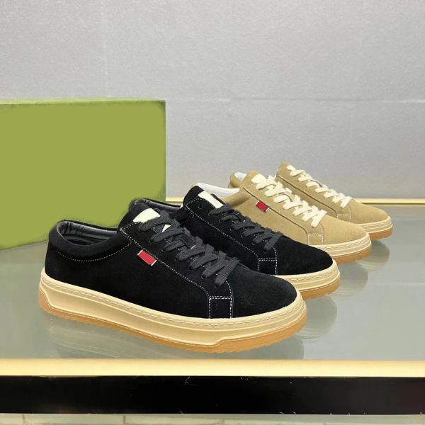 men casual shoes clafskin leather sneaker designer sneakersvintage suede shoe platform trainers lace-up stitching shoes with box, Black
men casual shoes clafskin leather sneaker designer sneakersvintage suede shoe platform trainers lace-up stitching shoes with box, Black