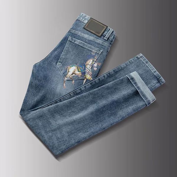 designer men's jeans paige jeans fashion luxury printed new slim small foot casual straight trousers, Blue
designer men's jeans paige jeans fashion luxury printed new slim small foot casual straight trousers, Blue
