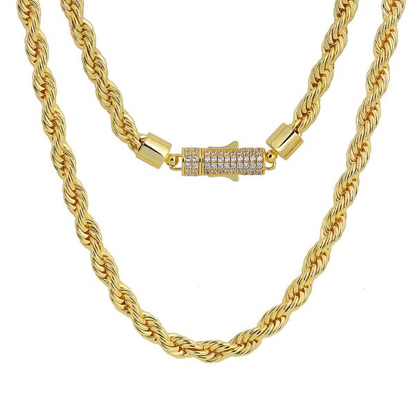 6mm 18-24inch 14k yellow gold plated 316l stainless steel twisted rope chain necklace for men women fashion jewelry gift, Silver
6mm 18-24inch 14k yellow gold plated 316l stainless steel twisted rope chain necklace for men women fashion jewelry gift, Silver