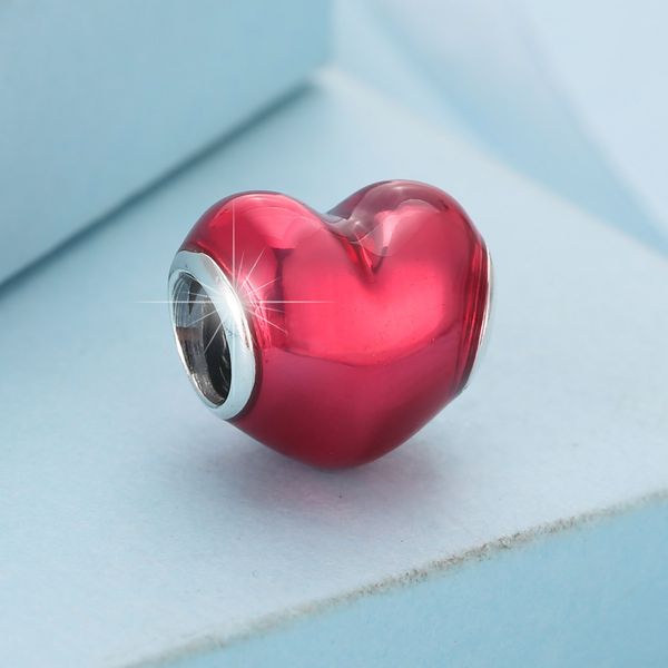 925 sterling silver in my heart fuschia enamel bead fits european pandora jewelry charm bracelets, Black
925 sterling silver in my heart fuschia enamel bead fits european pandora jewelry charm bracelets, Black