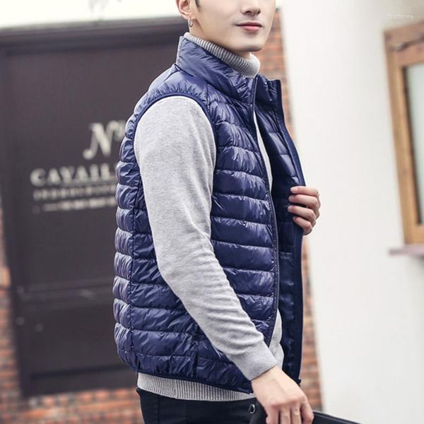 men's down men's packable vest lightweight puffer casual stand collar winter outwear sleeveless jacket veste homme, Black
men's down men's packable vest lightweight puffer casual stand collar winter outwear sleeveless jacket veste homme, Black