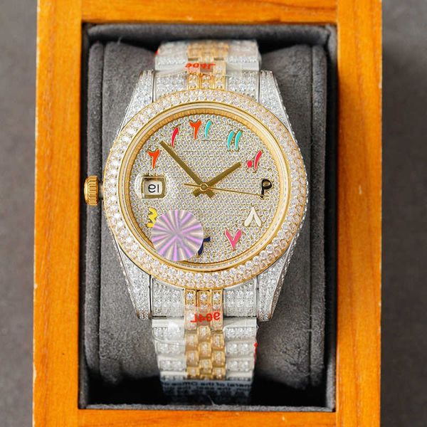 full diamond mens watch automatic mechanical watches for men 41mm business wristwatch classic bracelet ladies wristwatches montre de luxe, Slivery;brown
full diamond mens watch automatic mechanical watches for men 41mm business wristwatch classic bracelet ladies wristwatches montre de luxe, Slivery;brown