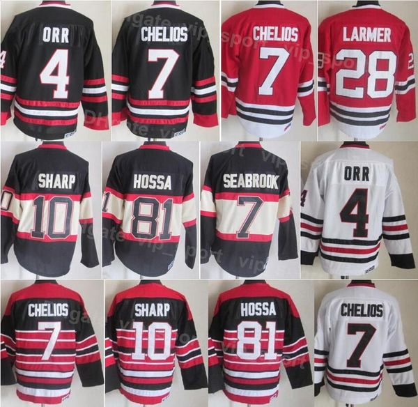 men ice hockey vintage retro 7 chris chelios jersey 10 patrick sharp 81 marian hossa 28 steve larmer 4 bobby orr 88 patrick kane embroidery, Black;red
men ice hockey vintage retro 7 chris chelios jersey 10 patrick sharp 81 marian hossa 28 steve larmer 4 bobby orr 88 patrick kane embroidery, Black;red